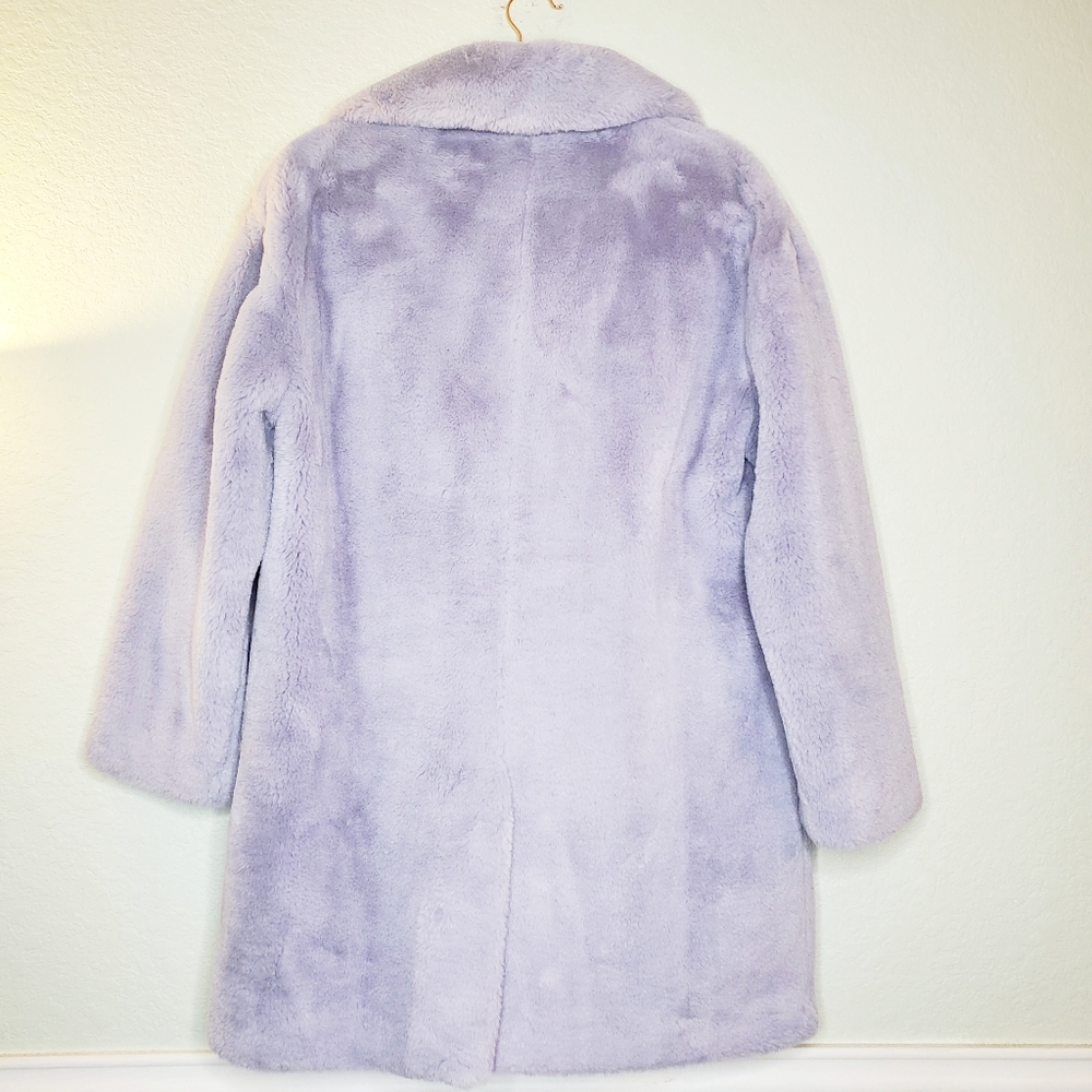 NWT BCBGMAXAZRIA | Lavender Faux Fur Coat Jacket - Picture 2 of 8